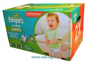 ������� Pampers Active Boy 4 Maxi (9-14 ��) 104��