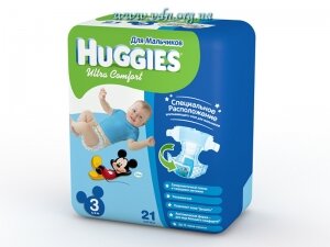 ���������� Huggies ULTRA COMFORT Small Boy 3 (5-9��) 21��