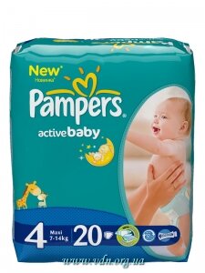 ���������� Pampers activeBaby-Dry 4 Maxi (7-14 ��) 20��