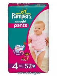 ������� Pampers Active Girl 4 Maxi (9-14 ��) 52��